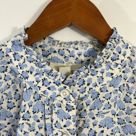 Style & Co Rose Pattern Button Up Shirt Ombre Ruffled Collar NWT $49.50 - Picture 6 of 8